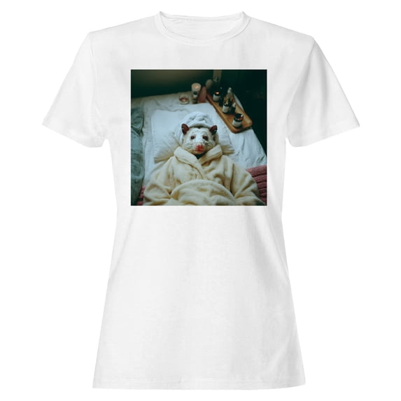 Relaxing Opossum Spa Day Women's White T-shirt