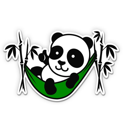 Relaxing Panda - 3" Vinyl Sticker - For Car Laptop Water Bottle Phone - Waterproof Decal
