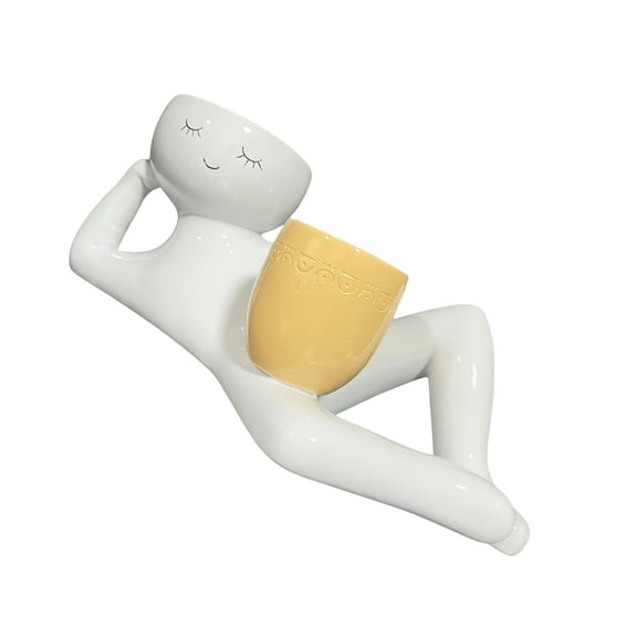 Relaxing Person Holding Pots Planter Body Vase Decors Resin Funny Succulents Pots For Succulents Cactus Small Plant