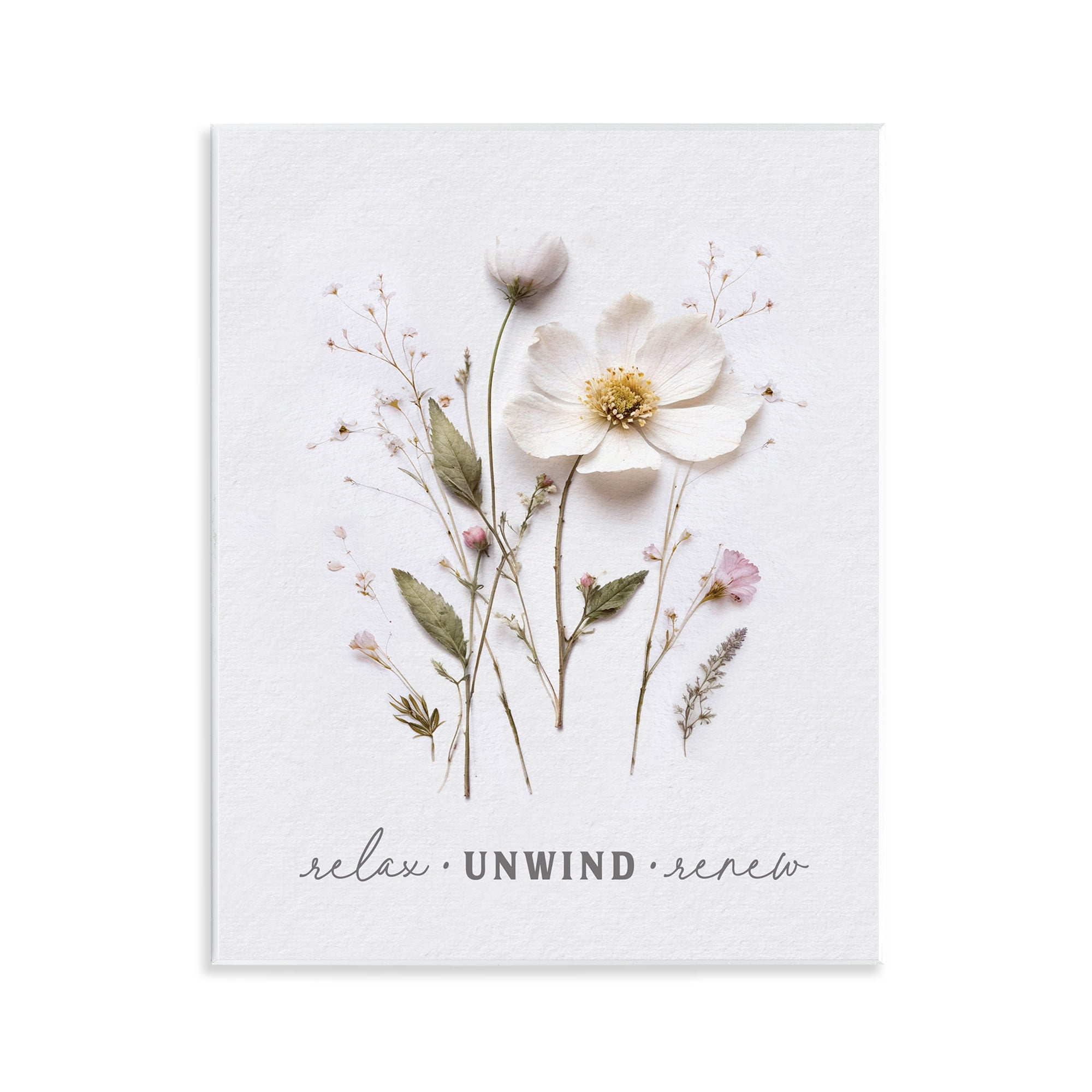 Relaxing Pressed Flowers Wall Plaque Art, design by Lettered and Lined