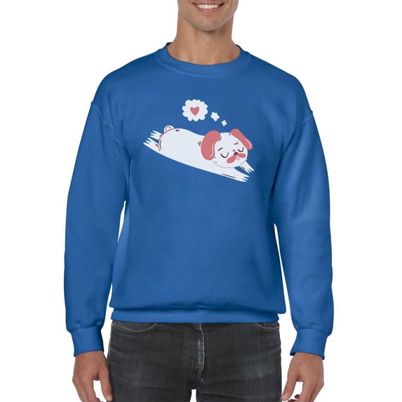 Relaxing Pug In Love Sweatshirt Men -Smartprints Designs, Male XX-Large