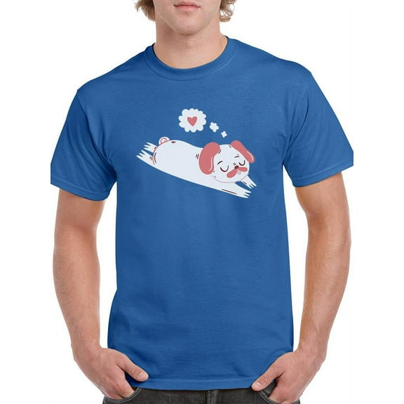 Relaxing Pug In Love T-Shirt Men -Smartprints Designs, Male Medium