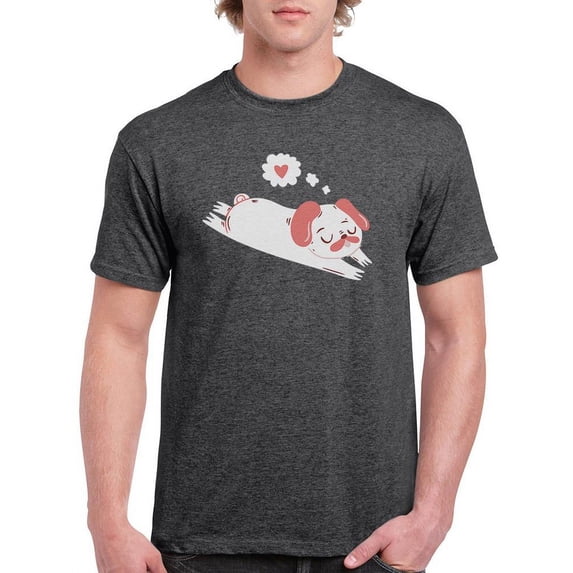 Relaxing Pug In Love T-Shirt Men -Smartprints Designs, Male Small