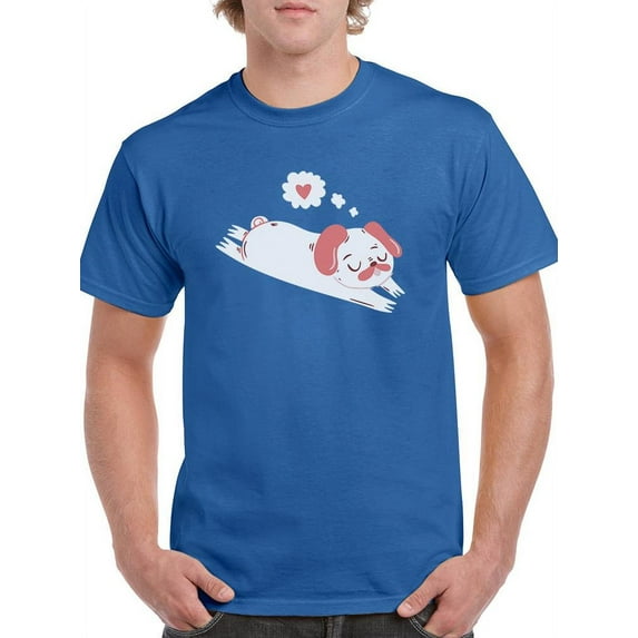 Relaxing Pug In Love T-Shirt Men -Smartprints Designs, Male x-Large
