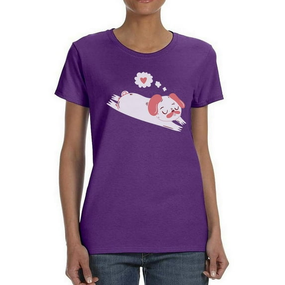 Relaxing Pug In Love T-Shirt Women -Smartprints Designs, Female XX-Large