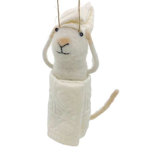 Relaxing Spa Mouse Christmas Tree Decoration Holiday Ornament