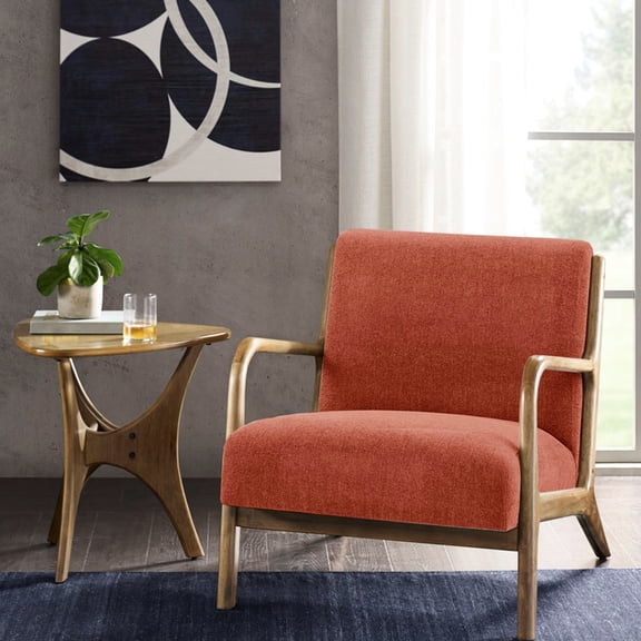 Relaxing Upholstered Lounge Chair With Solid Wood Modern Soft Foam Cushion And Fabric