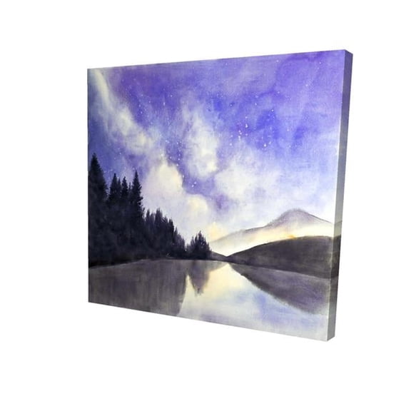 Begin Home Decor 2080-1616-LA127-1 16 x 16 in. Starry View on the Lake-Print on Canvas