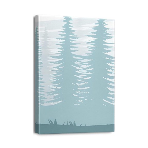 Relaxing Woodland Scenery - 12x16in Forest Drawing Perfect for Bedroom Wall Décor and Nature Lovers