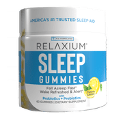 Relaxium Sleep Gummy, Sleep Aid Support, 2.5 mg Melatonin, Vitamin D-3, Exclusive Prebiotic & Probiotic Blend, Gluten and Drug Free, Vegan, Lemon Flavor, 60 Gummies