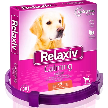 Beloved Pets Calming Collar for Dogs | Improved DE-Stress Formula | Reduces Anxiety During Travel, Fireworks, Thunder, Vet Visits | Helps to Relieve Stress, Scratching, Fighting, Hiding