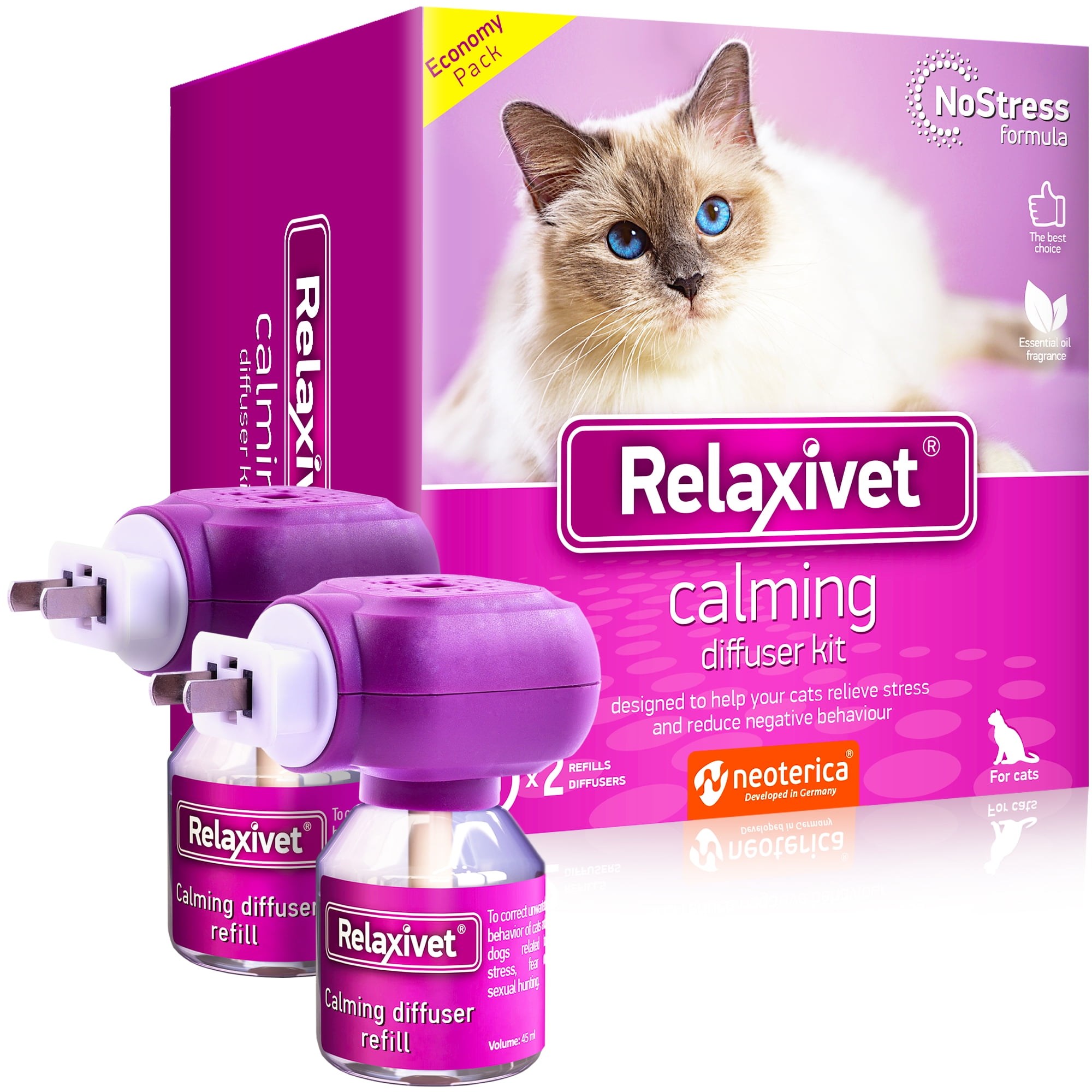 Relaxivet Cat Calming Diffuser & Pet Anti Anxiety Products Feline