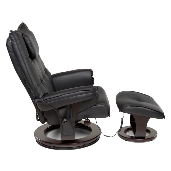 Relaxzen 8-Motor Massage Recliner with Lumbar Heat and Ottoman