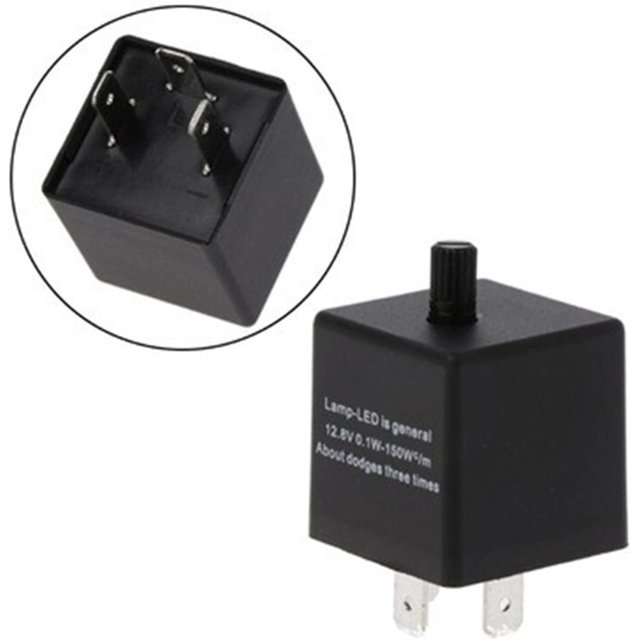 Relay 3pins LED Flasher Relay 12V Universal Electronic Adjustable