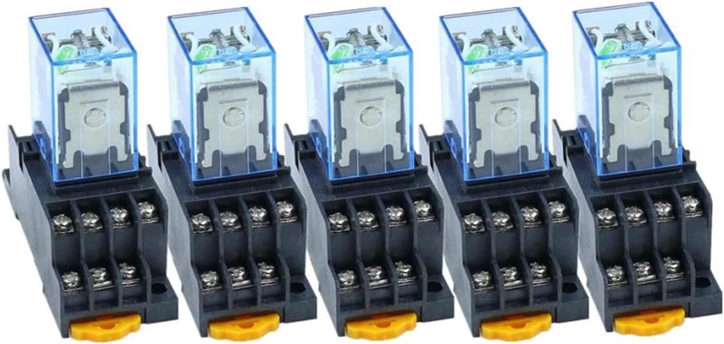 Relay 5PCS MY4NJ AC12V AC24V AC110V / DV110V Coil 5A 4NO 4NC Green LED