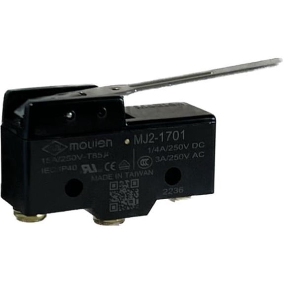 Relay & Control MJ2-1701 Microswitch - Sensitivity Adjustable Momentary Contacts - Single Pole -Double Throw 15A, 125, 250 or 480 VAC