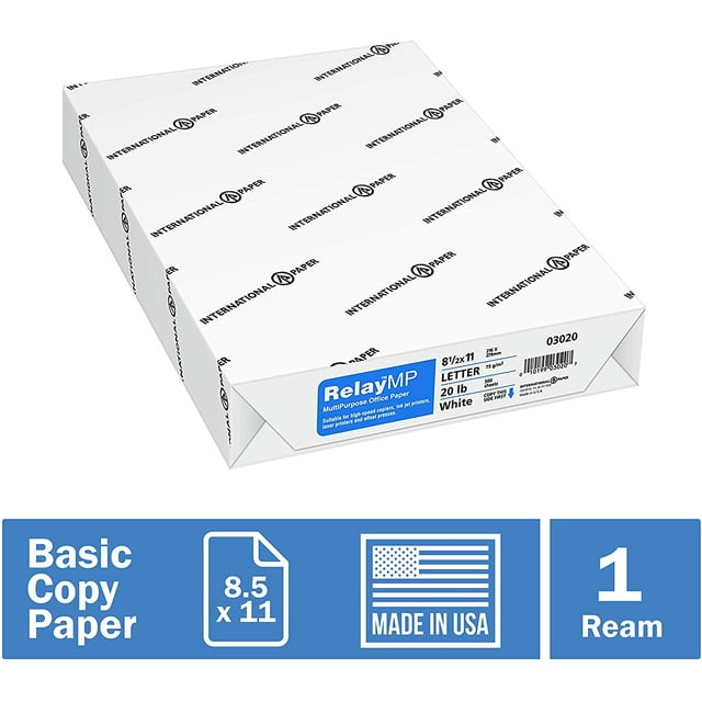 Relay MP, Multipurpose Copy Paper, 20lb, 8.5 x 11, 92 Bright 1 Ream / 500 Sheets