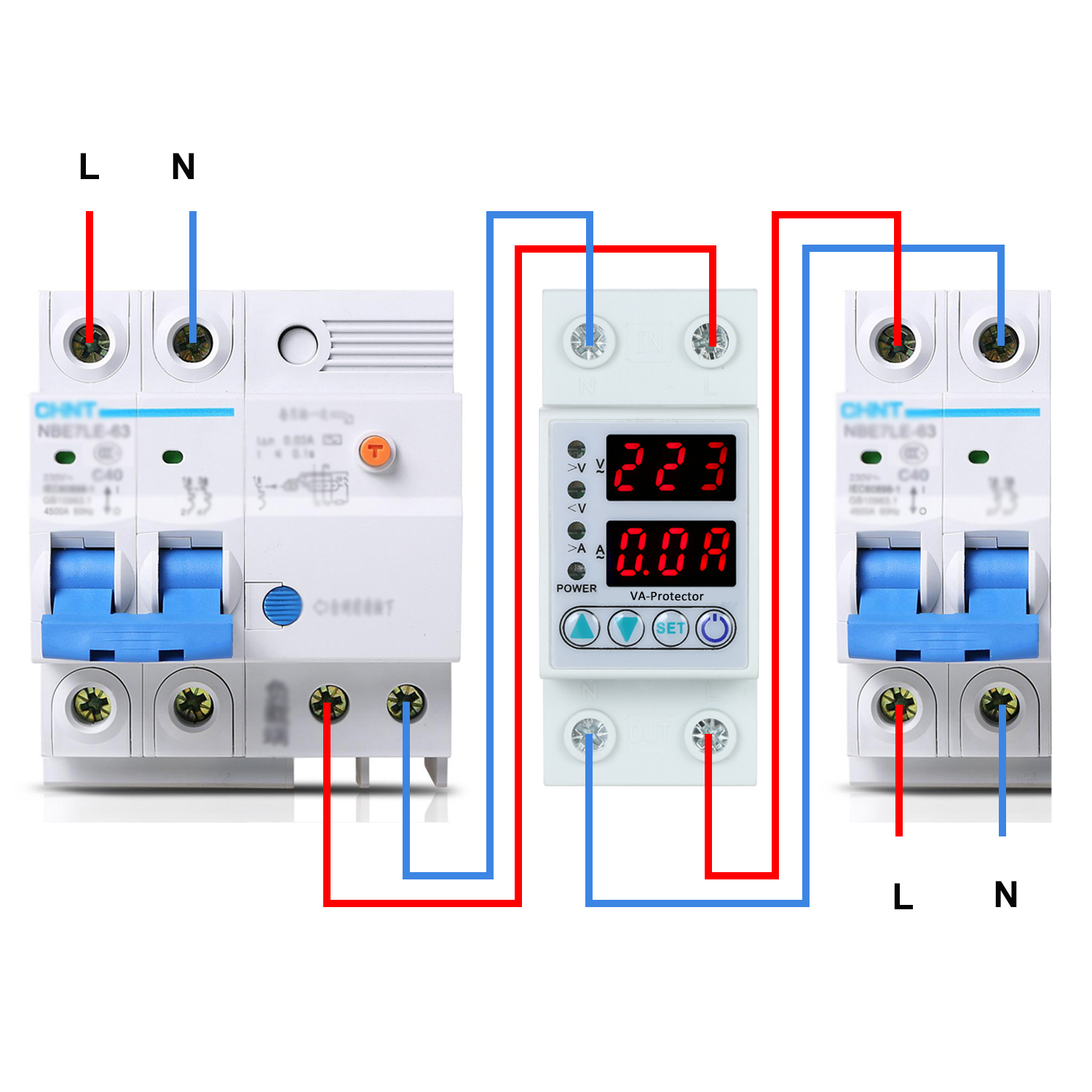 Relay,Over And Under Adjustable Over And Dual Led Display 63a 220v Din Rail Adjustable Over Relay Over Qinquan Ive Or Relay Rookin Under Ive Or Iuppa