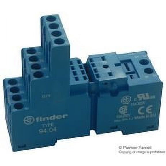 Relay Socket, 250V, 10A, Din Rail - 94.04