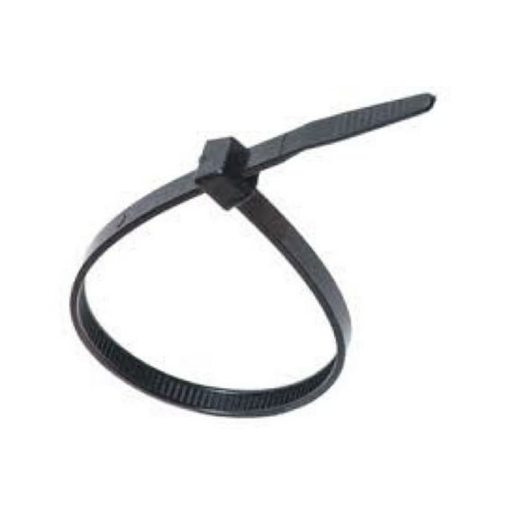 Releasable 14.5", 50 lb. UV Black Cable Ties - (pack of 100)