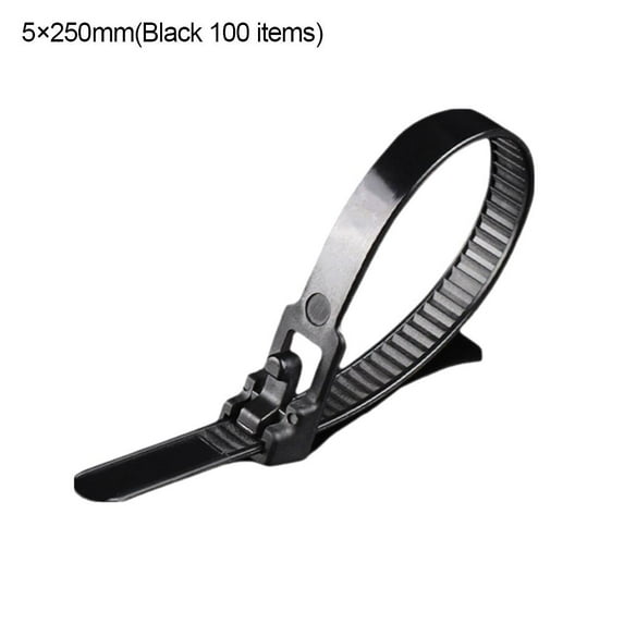 Releasable Cable Ties Reusable Black Natural Nylon Tie Zip Wraps Plastic J3F9