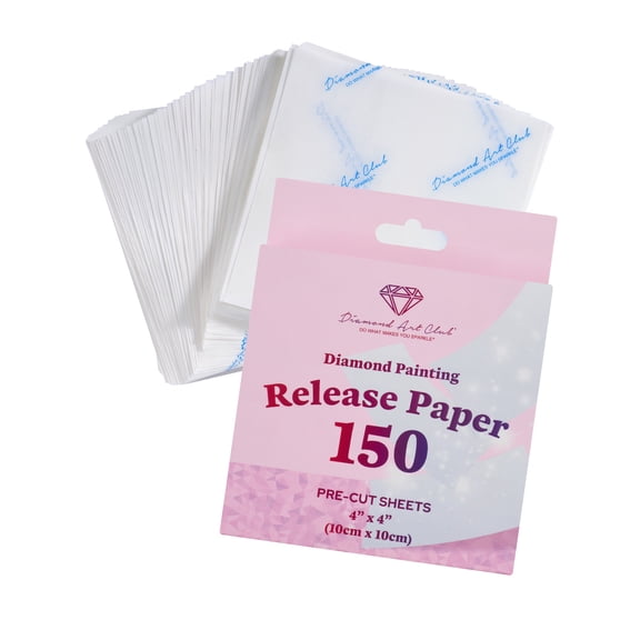 DIAMOND ART CLUB 150-Piece Premium Diamond Painting Release Paper Pack, Multiuse Painting Paper, Precut Cover Replacements, 4" x 4"