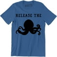 thumbnail image 1 of Release The Octopus Titan Giant Monster Squid Boat Men's T-Shirt, 1 of 4