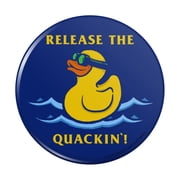 الافراج عن Quackin Kraken Rubber Duck Funny Humor Pinback Button Pin