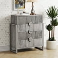 thumbnail image 1 of Holliwill 4 Drawer Dresser for Bedroom, Tall Fluted Dresser Chest of Drawers for Living Room, Hallway, Gray, 1 of 9