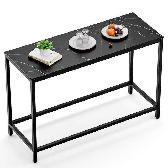 Relefree 47" Bar Table, Faux Marble Counter Height Breakfast Bar Dining