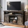 Relefree 58 in Wood TV Stand with Sliding Barn Door, Farmhouse