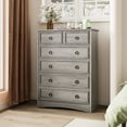 thumbnail image 1 of Holliwill Modern 6 Drawer Dresser, Tall Storage Cabinet Chest of Drawers for Bedroom Living Room Hallway, Gray, 1 of 12