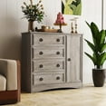 thumbnail image 1 of Relefree Modern Drawer Dresser, Dressers Chest with 4 Drawers & Door, for Living Room, Bedroom, Hallway, Gray, 1 of 10