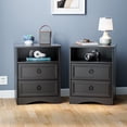 thumbnail image 1 of Holliwill Nightstand Set of 2, 2 Drawer Dresser for Bedroom, Bedside Table End Table Side Table for Living Room, Black, 1 of 9