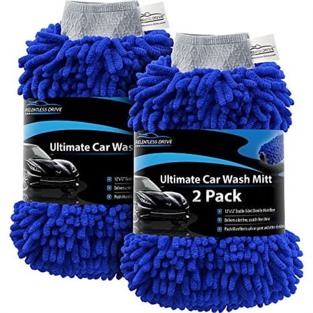 Relentless Drive Premium Car Wash Mitt (2-pack