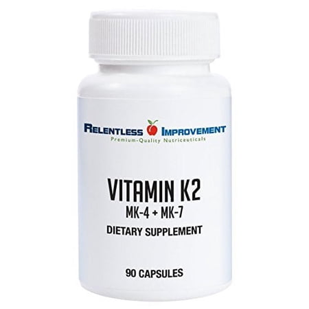 Relentless Improvement Vitamin K2 MK4 Plus MK7 Vegan Naturally-Derived