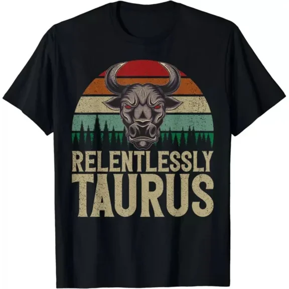 Relentlessly Taurus Zodiac Tee Shirt Unisex S-5XL Hot Trending Shirt, Vintage Birthday Gift