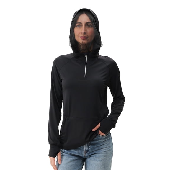 Relexit Women's UPF 50+ Sun Protection Mosquito Jacket with Face Cover, Lightweight Long Sleeve Bug Shirt
