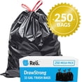 thumbnail image 1 of Reli. 30-33 Gallon Trash Bags Drawstring (250 Bags) Large 33 Gallon Trash Bags Drawstring - Black Heavy Duty Drawstring Trash Bags (Black), 1 of 8