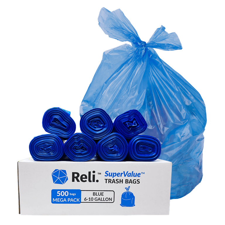 Reli. 16-25 Gallon Trash Bags, 16 Gallon 23 Gallon Recycling Blue Garbage  Bags (240 Bags) 