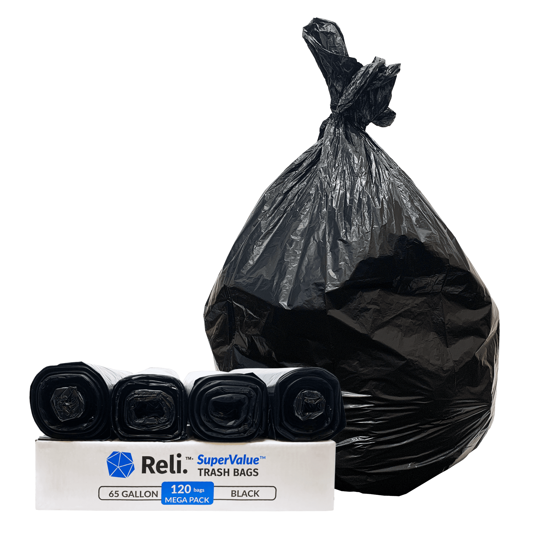 Reli. Biodegradable 40-45 Gallon Trash Bags, 250 Count Bulk