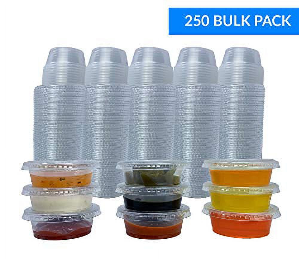 Comfy Package Small Plastic Cups with Lids 2 Oz Mini Cups for Jello &  Souffle, 200-Pack