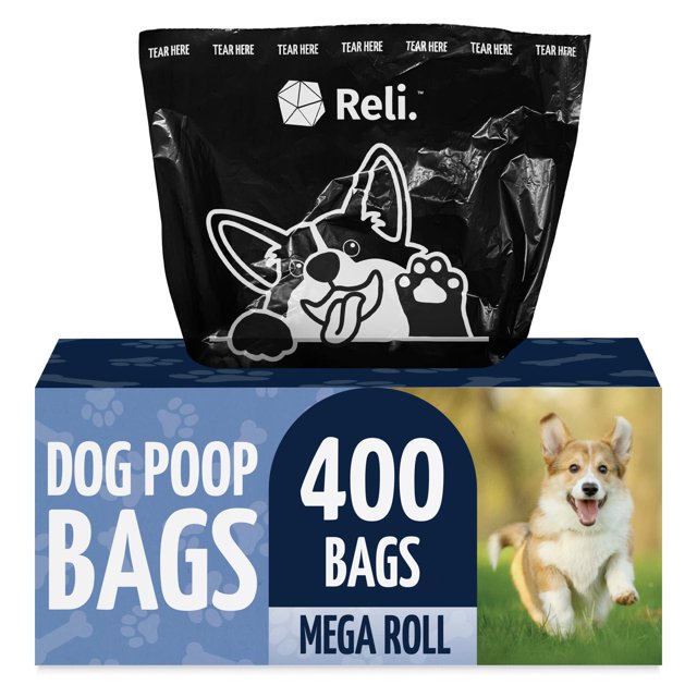 Reli. Dog Poop Bags (400 HYZ01 Bags Large Roll) Dispenser Box