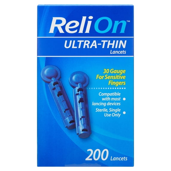 ReliOn 30 Gauge Ultra-Thin Lancets, 200 Ct