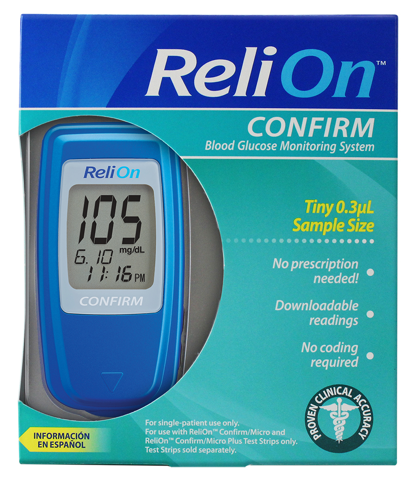 ReliOn Confirm Blood Glucose Monitor, Blue - image 1 of 8