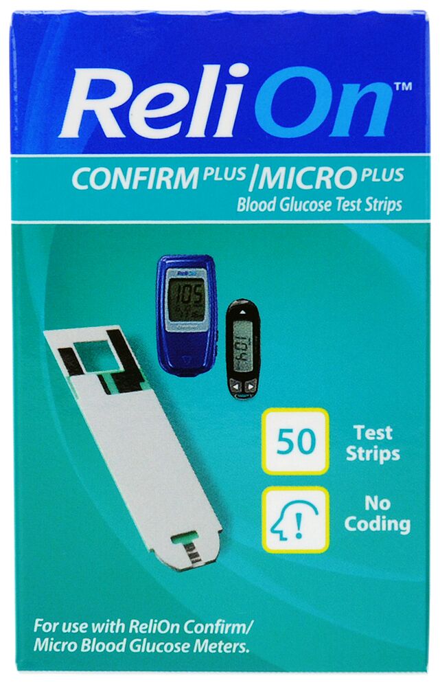 ReliOn Confirm Micro Blood Glucose Test Strips, 50 Count - image 1 of 10