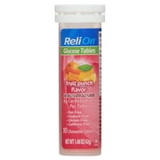 ReliOn Fruit Punch Glucose Tablets, 10 Count
