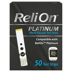 ReliOn Platinum Blood Glucose Test Strips, 50 Count