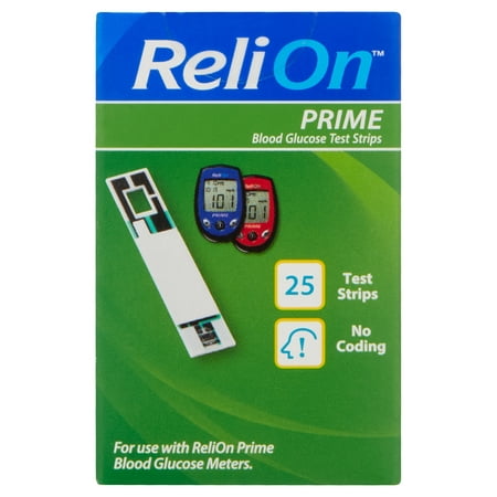 product image of ReliOn Prime Blood Glucose Test Strips, 25 Count