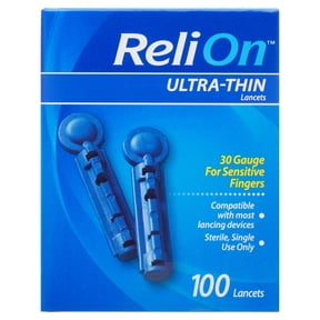 ReliOn 30 Gauge Ultra Thin Lancets, 100 Ct
